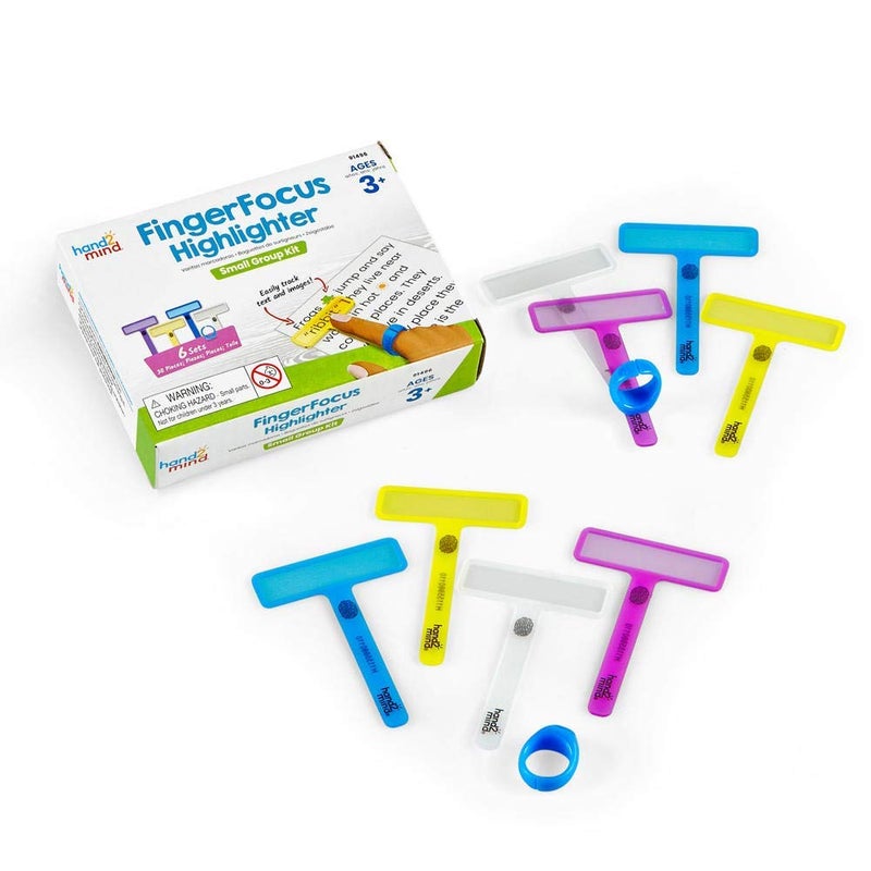 hand2mind FingerFocus Highlighter Guided Reading Strips Reading Pointers for Kids Dyslexia Tools for Kids ADHD Tools Special Education School Supplies Teacher Classroom Must Haves 6 Pack - Image 2