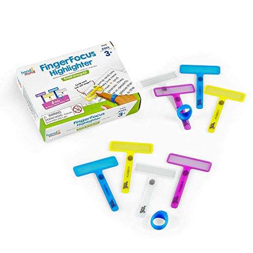 hand2mind FingerFocus Highlighter Guided Reading Strips Reading Pointers for Kids Dyslexia Tools for Kids ADHD Tools Special Education School Supplies Teacher Classroom Must Haves 6 Pack - Image 1