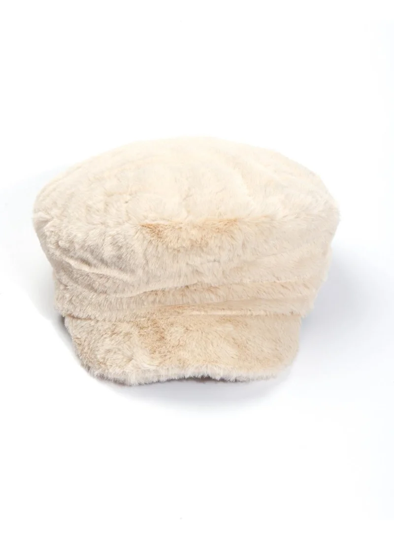 باهلس Sailor Type Beige Plush Teddy Cap Hat
