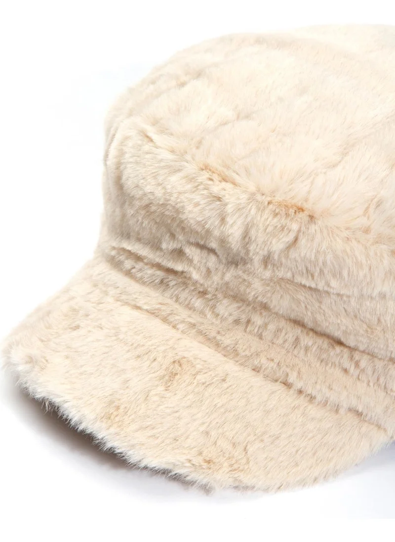 باهلس Sailor Type Beige Plush Teddy Cap Hat