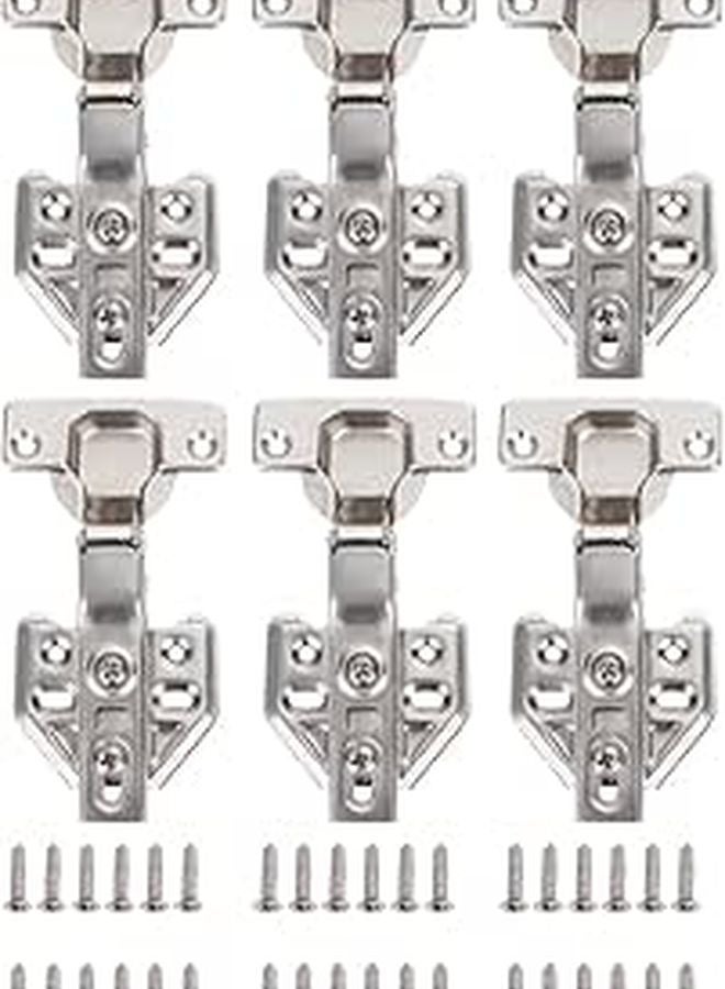 Heavy Duty Stainless Steel Soft Close Hydraulic Cabinet Hinges 6pcs Set 1 2mm Thick with Screws - Image 1