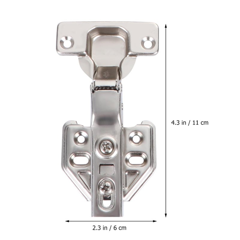 Heavy Duty Stainless Steel Soft Close Hydraulic Cabinet Hinges 6pcs Set 1 2mm Thick with Screws - Image 3