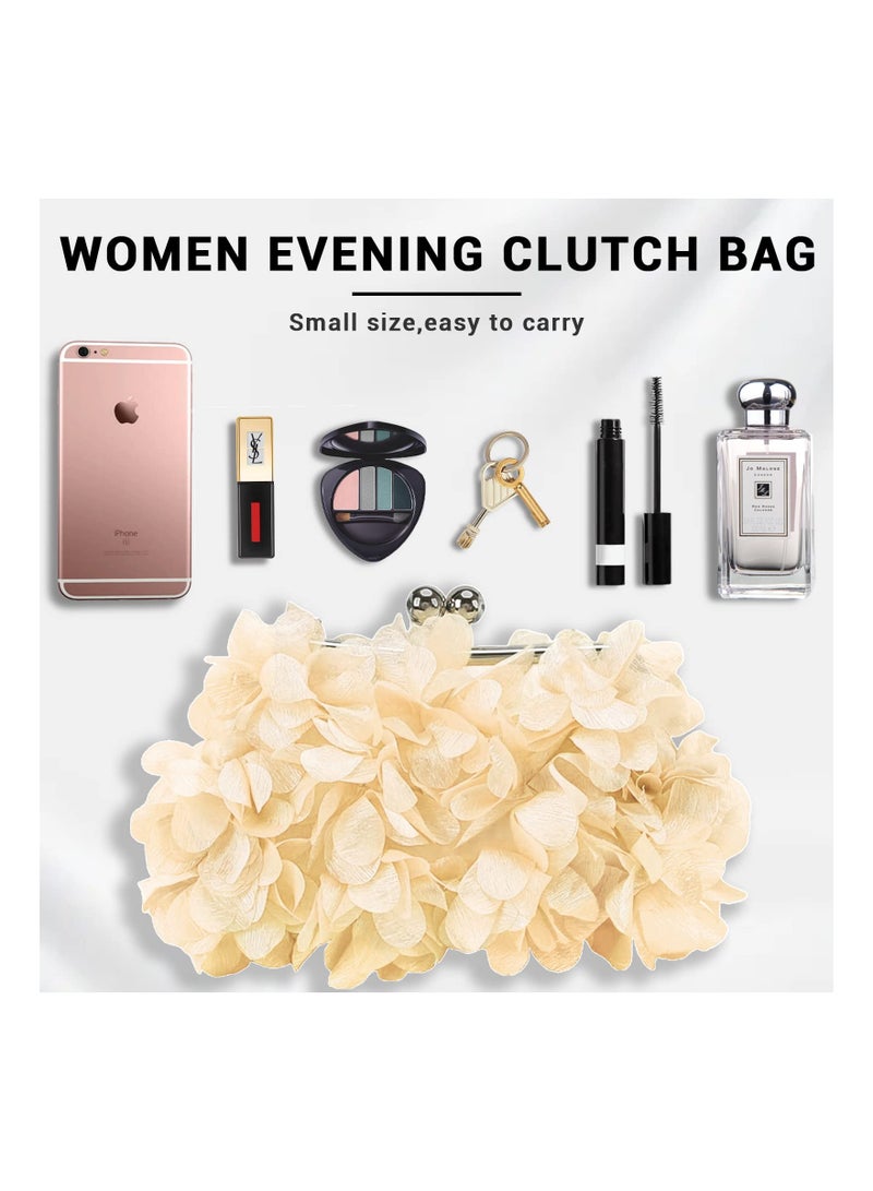 SYOSI Floral Applique Clutch Handbags, Elegant Evening Handbags Unique Floral Clutch Purses Chic Evening Handbags with Appliques Compact Small Clutch Purses Luxury Evening Floral Handbags for Women - Image 2