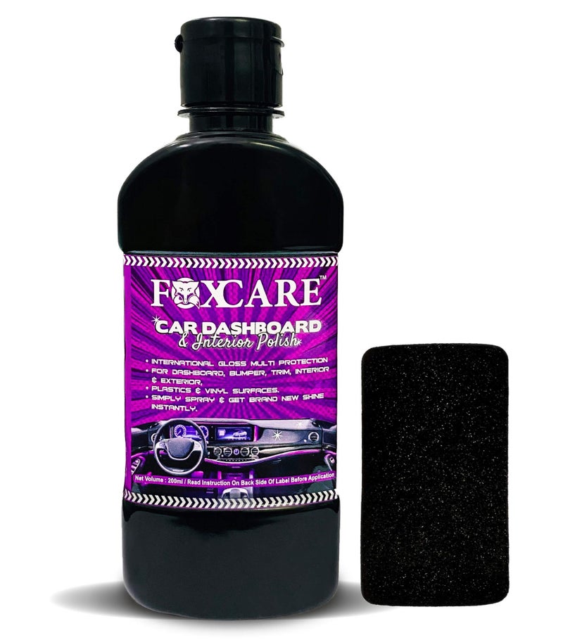 Foxcare Dashboard&Interior Polish For Car&Bike|Protects&Shines Cars,Bike,Motorcycle|Water Repellent Polish For All Auto Care Needs Suitable For Dashboard,Restores Faded Plastic&Fibre-200Ml - Image 2