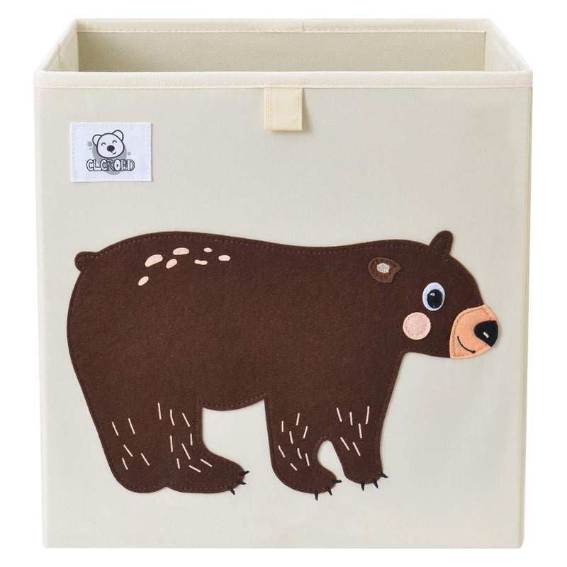 CLCROBD Foldable Animal Cube Storage Bins Fabric Toy BoxChestOrganizer for ToddlerKids Nursery Playroom 13 inch Bear