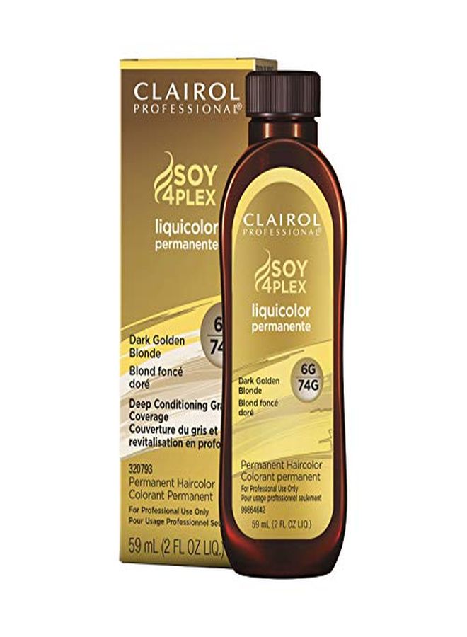 CLAIROL PROFESSIONAL صبغة الشعر الدائمة Liquicolor للشعر الأشقر، 6 جرام أشقر ذهبي غامق، 2 أونصة  - Image 1