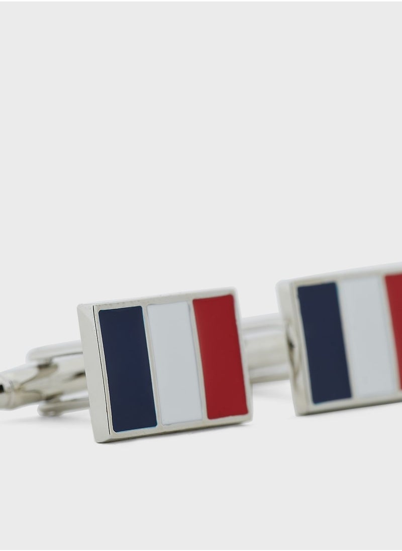 Robert Wood - Multicolor Enamel Cufflink In Gift Box - Image 1