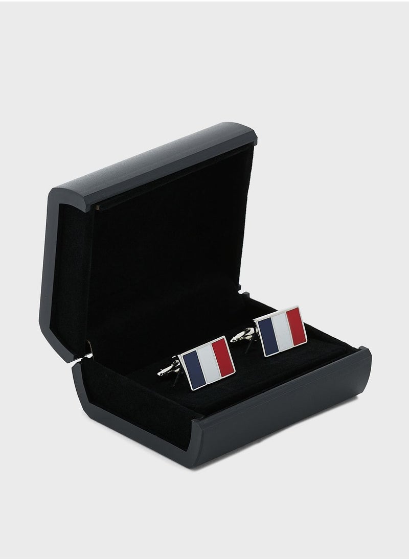 Robert Wood - Multicolor Enamel Cufflink In Gift Box - Image 1