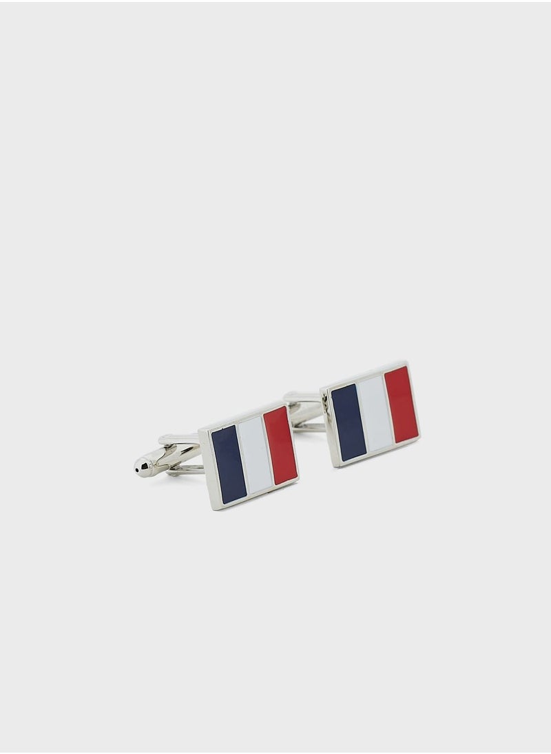 Robert Wood - Multicolor Enamel Cufflink In Gift Box - Image 1