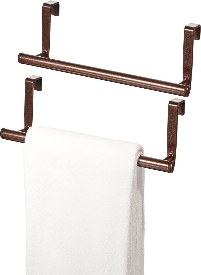 Patelai 2 Pack Towel Rack for Cabinet, Over Cabinet Bar, Strong Steel Towel Holder, 9 Inch for Home Kitchen Bathroom Doors(Bronze) - Image 1