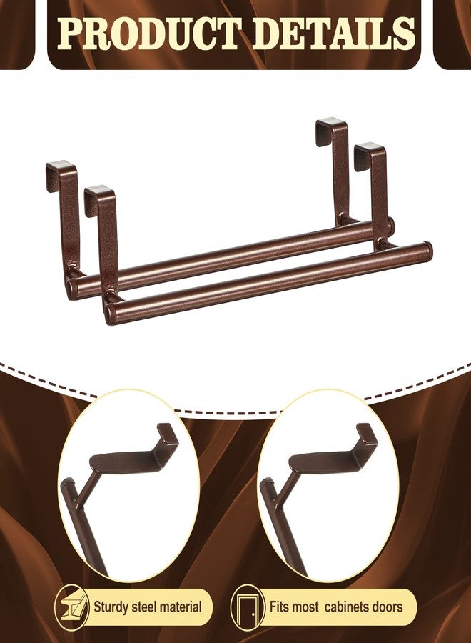 Patelai 2 Pack Towel Rack for Cabinet, Over Cabinet Bar, Strong Steel Towel Holder, 9 Inch for Home Kitchen Bathroom Doors(Bronze) - Image 3