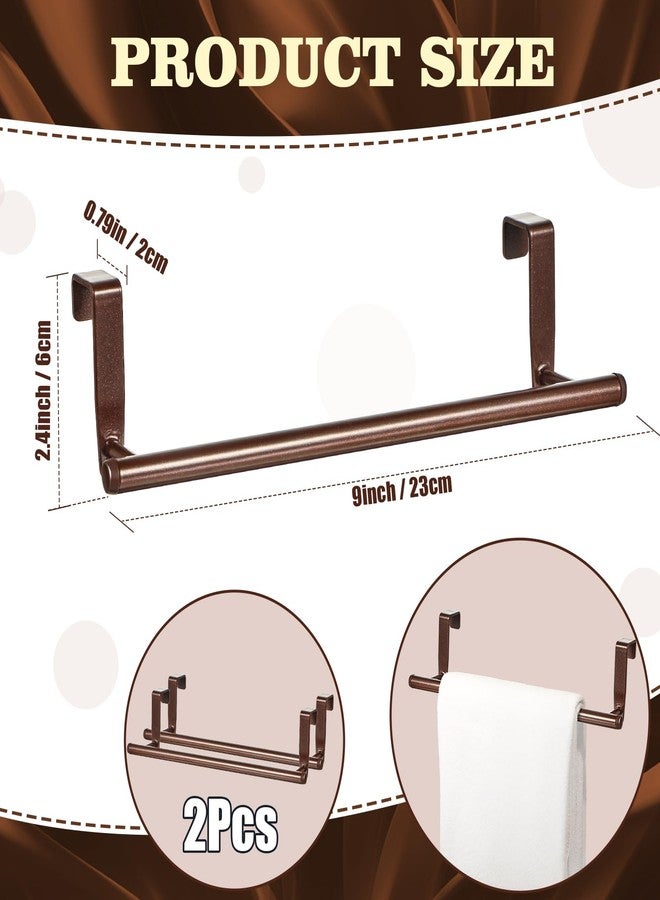 Patelai 2 Pack Towel Rack for Cabinet, Over Cabinet Bar, Strong Steel Towel Holder, 9 Inch for Home Kitchen Bathroom Doors(Bronze) - Image 2