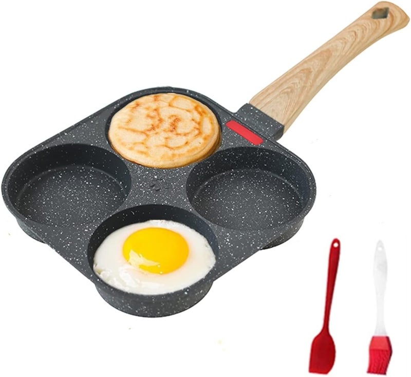 HUPECHAM 4-Cup Egg Pan Nonstick, and Granite Egg Frying Pan, Versatile Breakfast Skillet for Eggs, Pancakes, Plett, Crepes, Compatible with Gas Stove and Induction Cooktop - Image 1