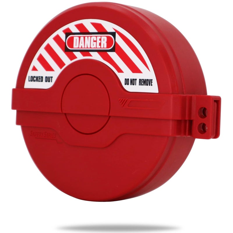 TRADESAFE Gate Valve Lockout - Red Lockout Tagout Valve for 2-1/2 inch to 5 inch Diameter Valve Handles, Impact Resistant Water Faucet Lock, Gas and Propane Tank Lock - Image 1