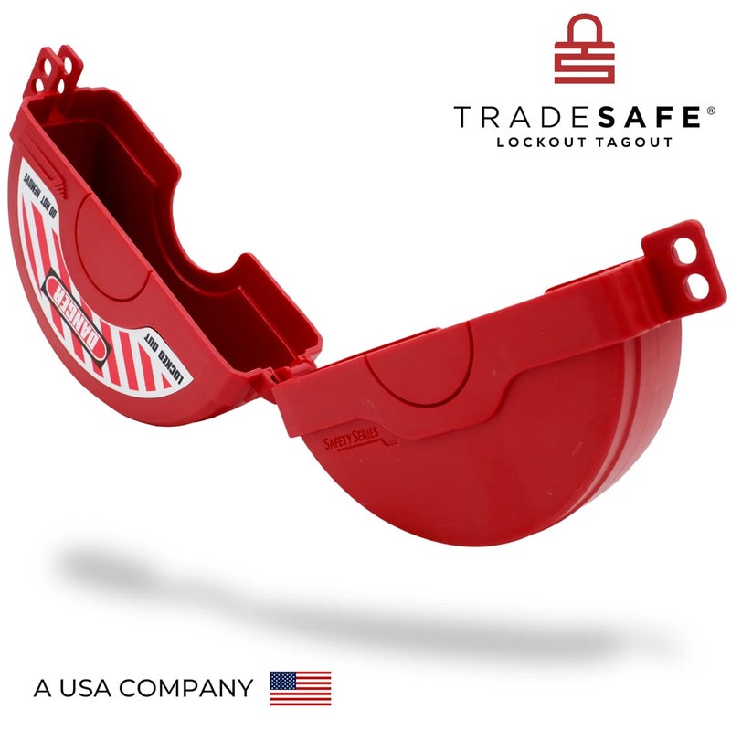 TRADESAFE Gate Valve Lockout - Red Lockout Tagout Valve for 2-1/2 inch to 5 inch Diameter Valve Handles, Impact Resistant Water Faucet Lock, Gas and Propane Tank Lock - Image 5