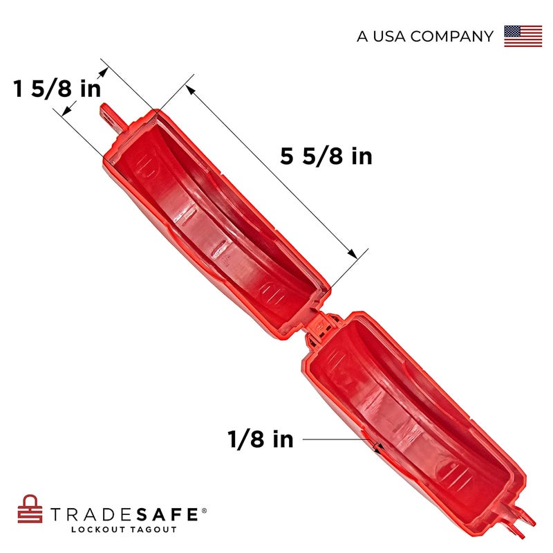 TRADESAFE Gate Valve Lockout - Red Lockout Tagout Valve for 2-1/2 inch to 5 inch Diameter Valve Handles, Impact Resistant Water Faucet Lock, Gas and Propane Tank Lock - Image 3