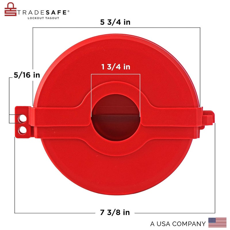 TRADESAFE Gate Valve Lockout - Red Lockout Tagout Valve for 2-1/2 inch to 5 inch Diameter Valve Handles, Impact Resistant Water Faucet Lock, Gas and Propane Tank Lock - Image 2