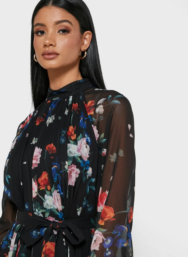 Ted Baker Naniro Floral Print Pleated Dress