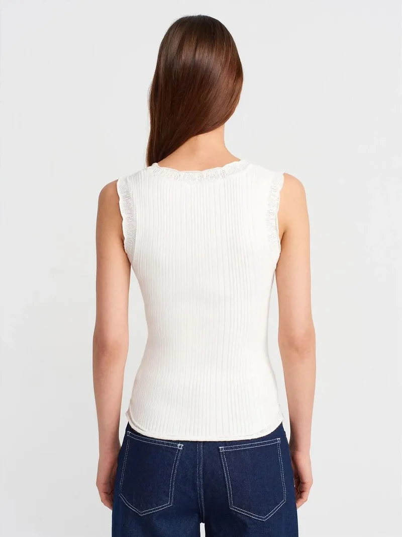 ديلفين Dilvin Ribbed Sleeveless Cami Blouse