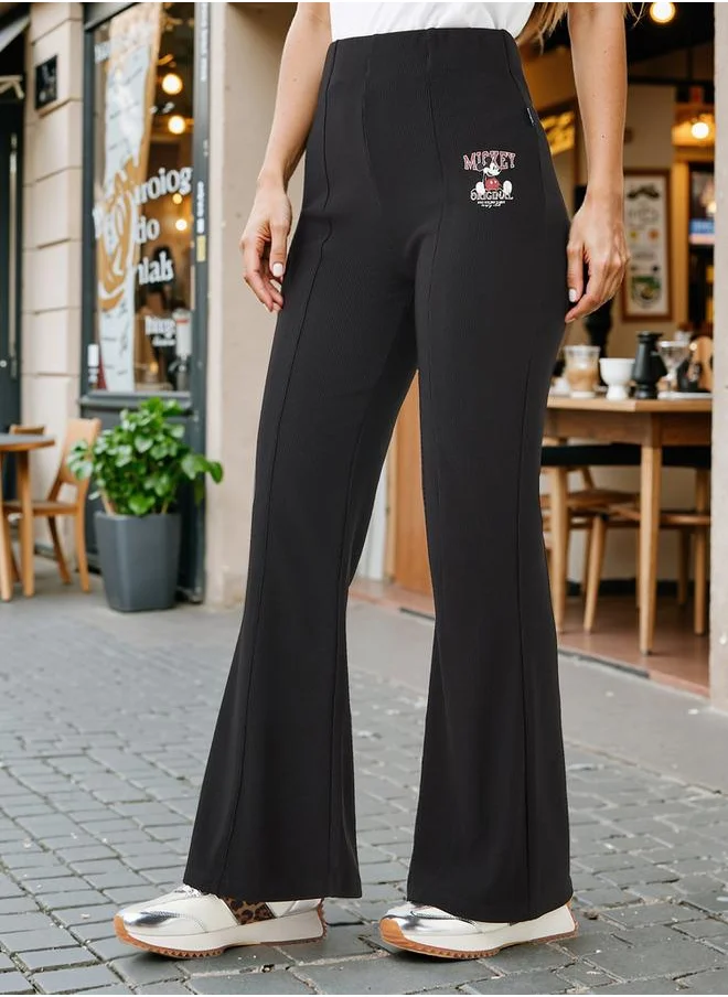 اس بي كاركترز Mickey Mouse Print Flared Leggings