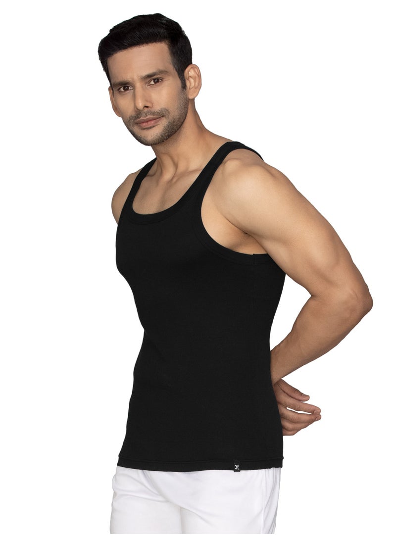 اكس واي اكس اكس XYXX صدرية رجالية سادة بقصّة عادية من القطن الممشط، عبوة من قطعتين - Image 5