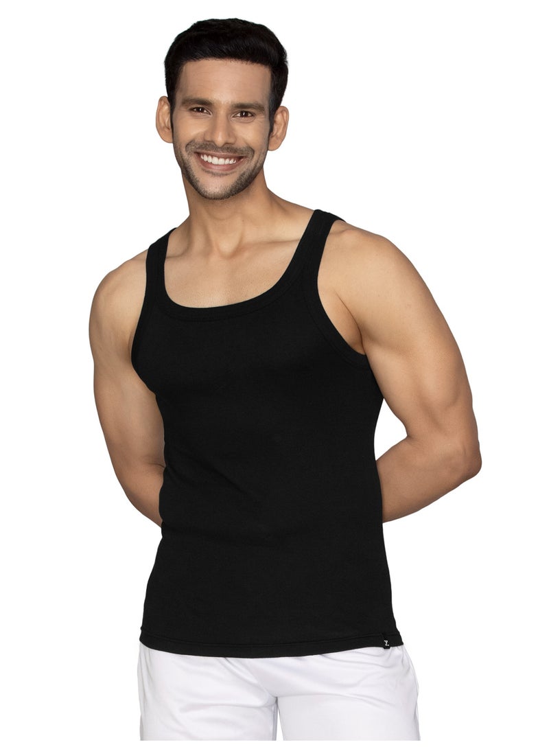 اكس واي اكس اكس XYXX صدرية رجالية سادة بقصّة عادية من القطن الممشط، عبوة من قطعتين - Image 2