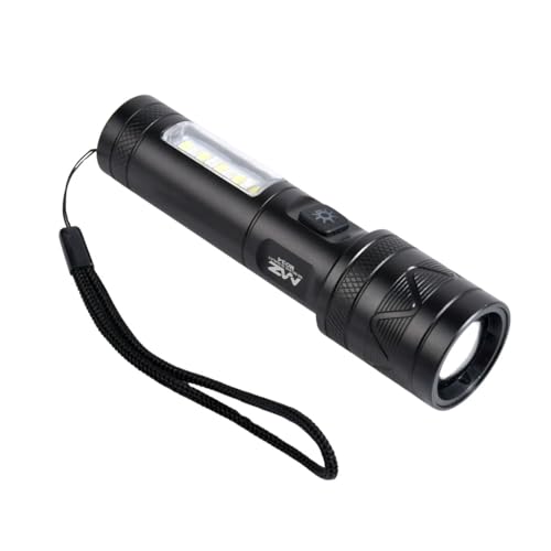 MZ M034 (Rechargeable LED Metal Torch) Zoomable with 3 Modes Flashlight, Super Bright 80W LED Light with 1200mAh Battery - Image 1