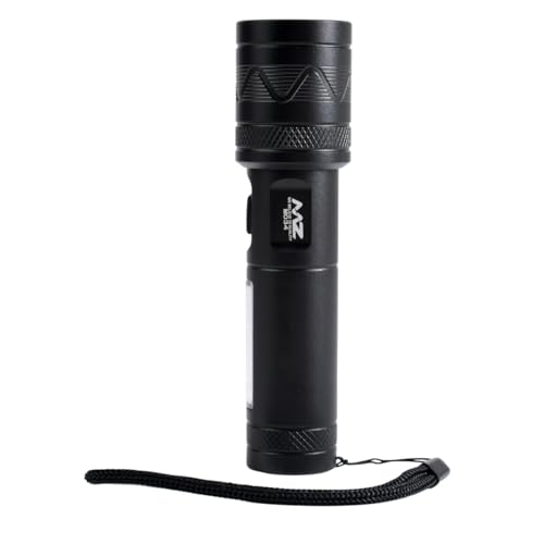 MZ M034 (Rechargeable LED Metal Torch) Zoomable with 3 Modes Flashlight, Super Bright 80W LED Light with 1200mAh Battery - Image 2