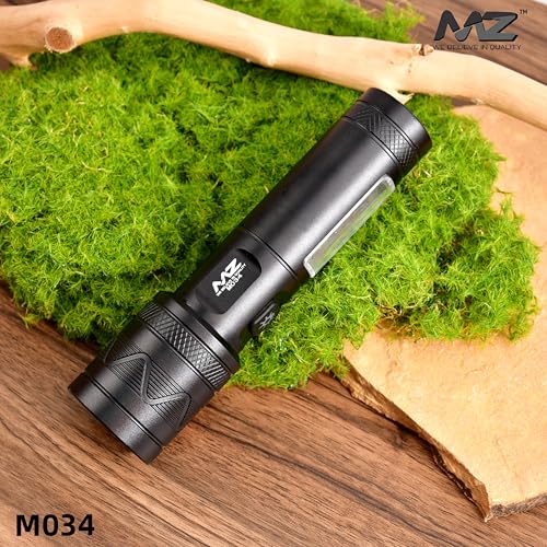 MZ M034 (Rechargeable LED Metal Torch) Zoomable with 3 Modes Flashlight, Super Bright 80W LED Light with 1200mAh Battery - Image 5