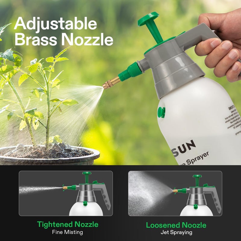 VIVOSUN 0.5Gal Handheld Garden Sprayer, 2L Pump Sprayer, 68 Oz Water Spray Bottle with Safety Valve, Adjustable Nozzle, Extended Spray Rod & Additional Seals, Ideal for Watering, Fertilizing, Cleaning - Image 3