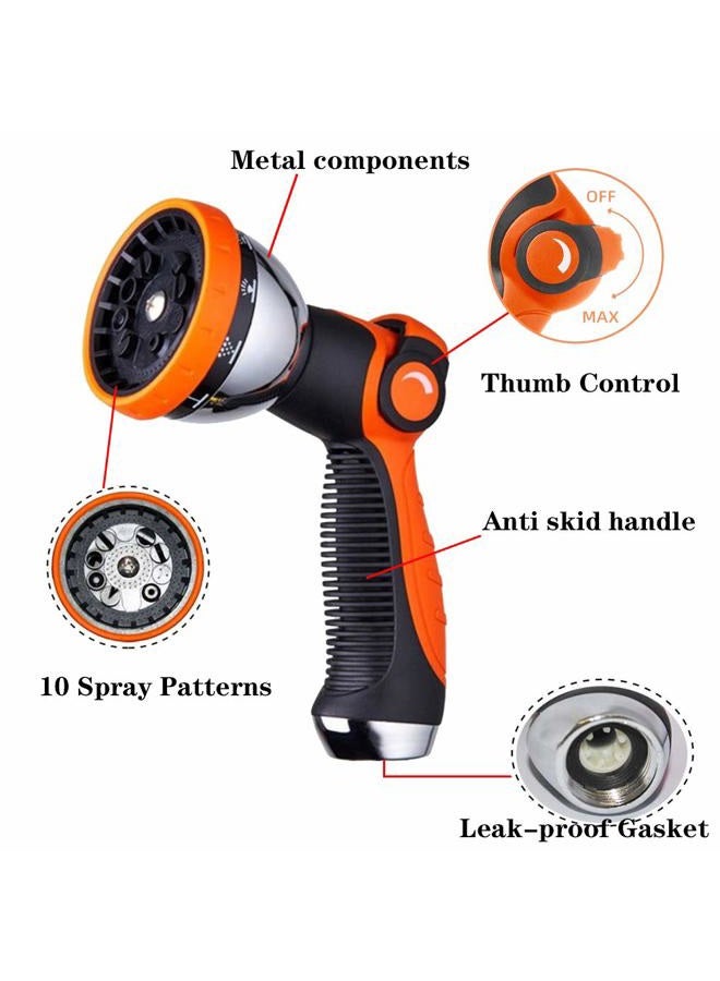 REDESS Garden Hose Spray Nozzle,10 Hose Metal Duty Watering Patterns Thumb Control On Off Valve, High Pressure Nozzle Sprayer for Plants, Car Wash,Cleaning,Showering Pets - Image 2