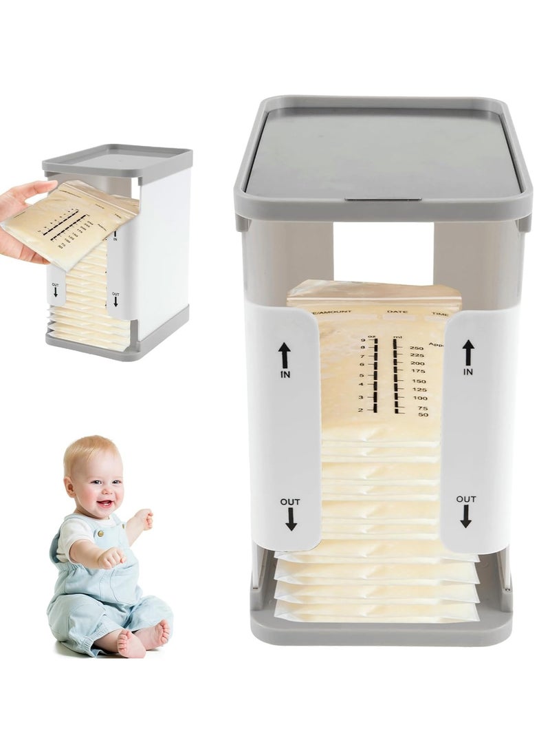 Relex Organizer for Breast Milk Storage Bags, 1700ml Breast Milk Storage Organizer Breast Milk Storage Tower First in First Out Breastmilk Bag Organizer for Freezing Breastmilk - Image 1