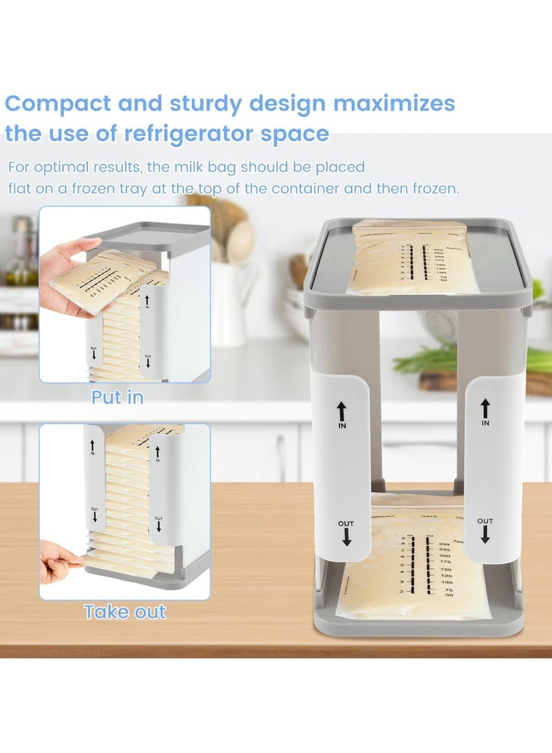 Relex Organizer for Breast Milk Storage Bags, 1700ml Breast Milk Storage Organizer Breast Milk Storage Tower First in First Out Breastmilk Bag Organizer for Freezing Breastmilk - Image 2