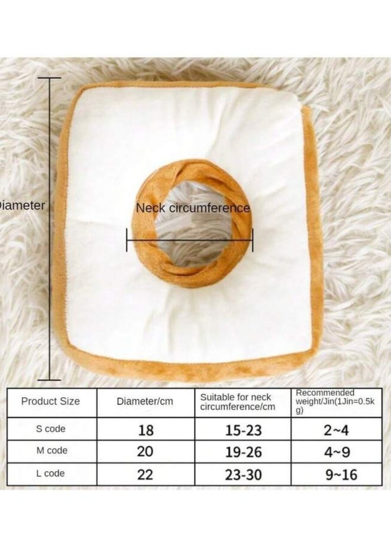 A.M Creative Soft Bread Slice Collar for Cat, Toast Bread-Shaped Cat Headdress, Pet Cat Cosplay Makeup Cap, Pet Cartoon Costume, Cat Dressing Up Props, Toast Shape Pet Headgear - Image 2