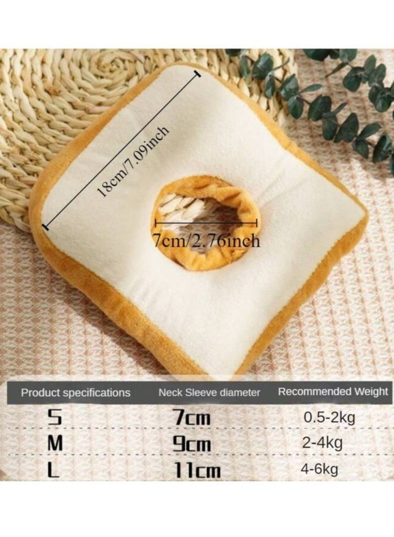 A.M Creative Soft Bread Slice Collar for Cat, Toast Bread-Shaped Cat Headdress, Pet Cat Cosplay Makeup Cap, Pet Cartoon Costume, Cat Dressing Up Props, Toast Shape Pet Headgear - Image 3