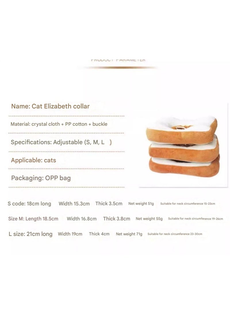 A.M Creative Soft Bread Slice Collar for Cat, Toast Bread-Shaped Cat Headdress, Pet Cat Cosplay Makeup Cap, Pet Cartoon Costume, Cat Dressing Up Props, Toast Shape Pet Headgear - Image 5