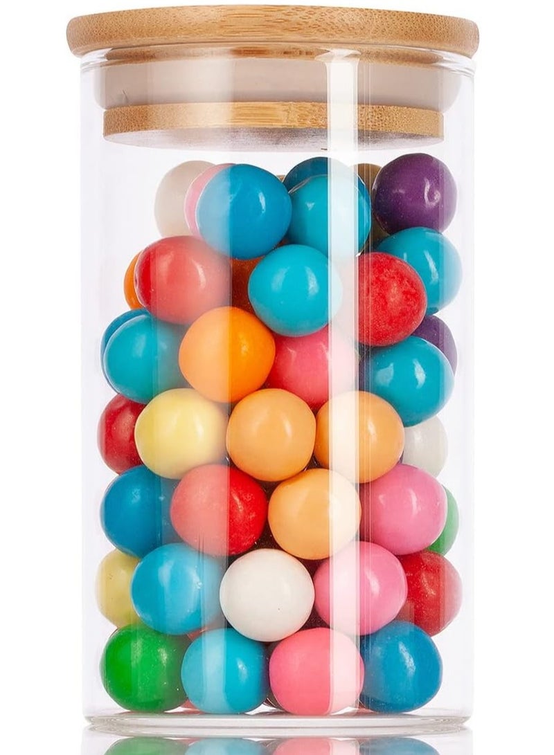 لوفت عبوة من 4 برطمانات تخزين زجاجية بغطاء محكم من الخيزران، برطمان زجاجي لتخزين الطعام، عبوات زجاجية شفافة للمطبخ لتخزين حبوب القهوة والسلع الجافة والحلوى والشاي والتوابل والمزيد - 135027/1 - Image 2