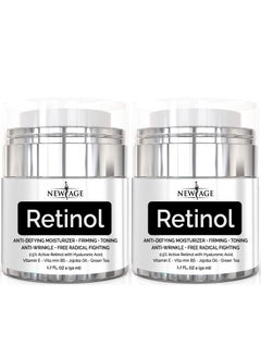 New Age NEW AGE Retinol Cream Neck  Facial Moisturizer Serum with Hyaluronic Acid Vitamin E  Anti Aging Formula Reduces Wrinkles Fine LinesDay and Night Cream 17 Fl Oz  2 Pack  Retinol 