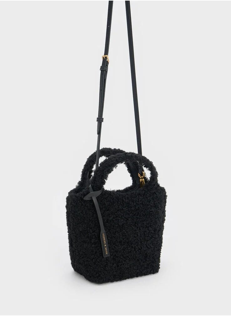 Charles & Keith Charles & Keith - Arlys faux wool tote.  - Image 5