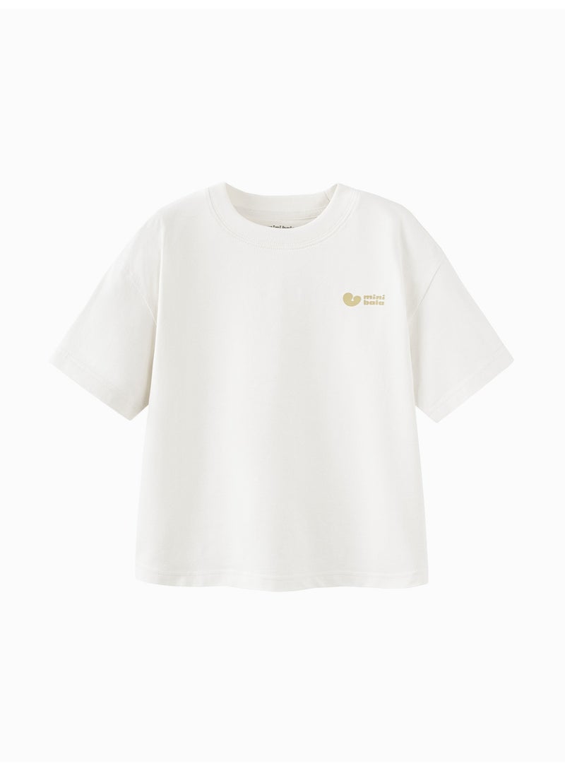 mini bala Unisex Kid Premium Soft Short - Sleeve T - Shirt, Breathable, Comfortable, Classic Crew Neck Design, Charming Logo Detail, Versatile for Daily Wear, Playdates Children's Casual Essential Top - Image 1