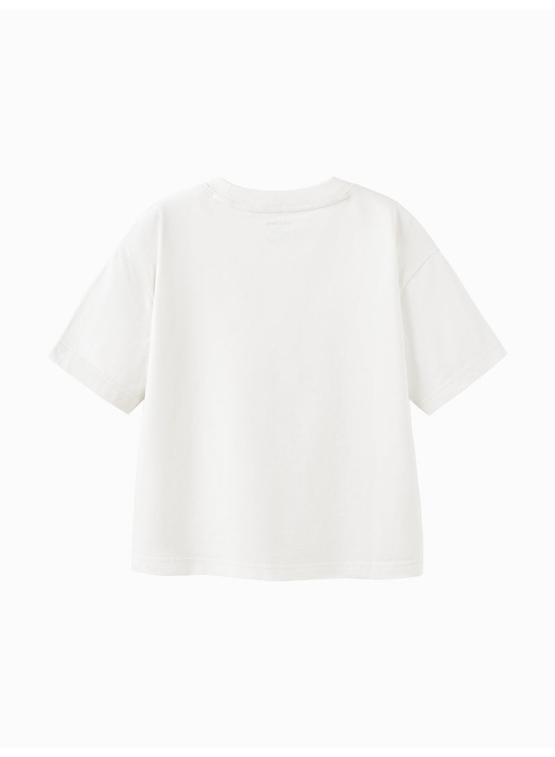 mini bala Unisex Kid Premium Soft Short - Sleeve T - Shirt, Breathable, Comfortable, Classic Crew Neck Design, Charming Logo Detail, Versatile for Daily Wear, Playdates Children's Casual Essential Top - Image 2