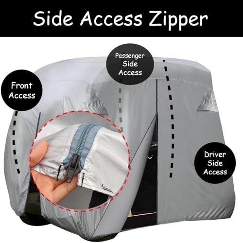 Urby Waterproof Golf Cart Cover 6 Passenger, Aluminum Based Club Car Cover Universal Fits for Club Car, Ezgo, Yamaha & Most Brand - Image 5