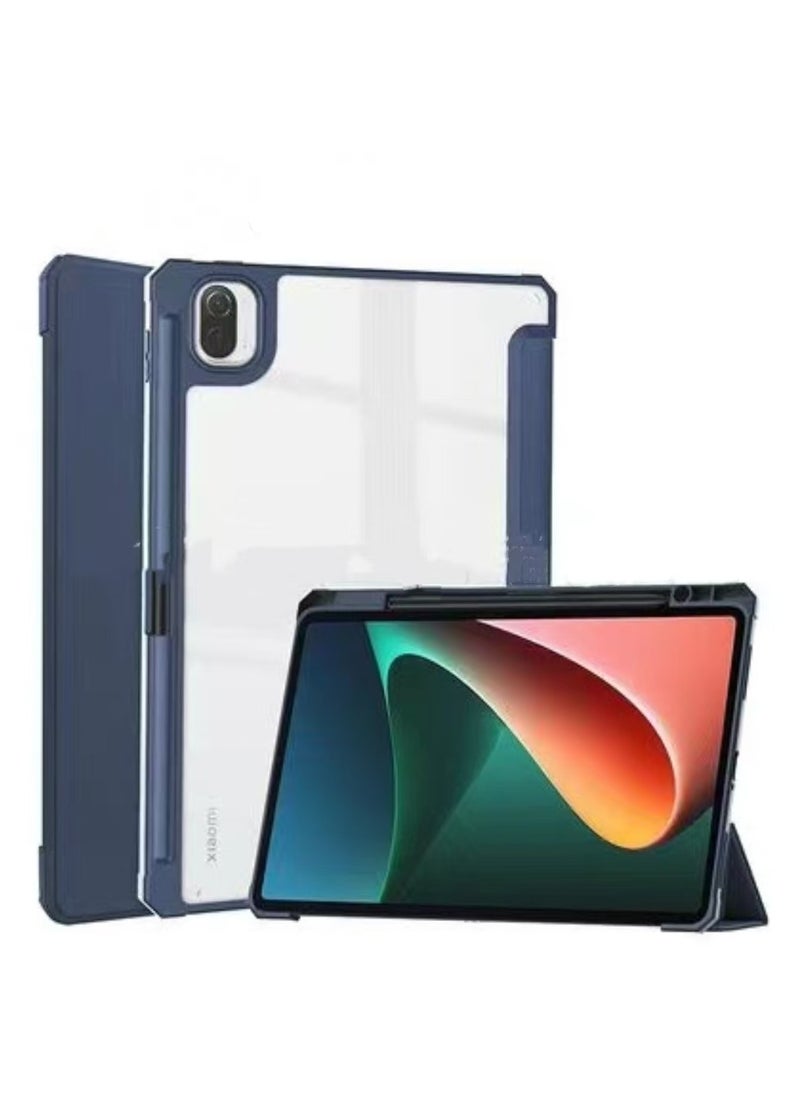 Captaintech Case for Xiaomi Redmi 5/5pro11.0 Inch Released 2021 Smart Slim Folio Stand Auto Sleep/Wake Cover with Pencil Slot Clear Transparent Back Shell 