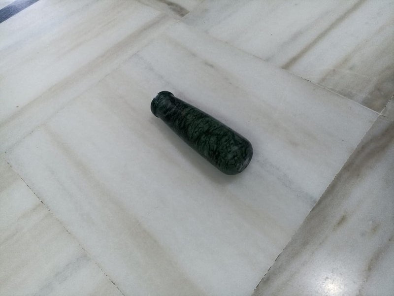 SAMEER SALES Marble Mortar Pestle SetKharaKhalbattaImam DastaOhkli MusalIdi KalluKhal MusalSpice Grinderokhli MasherSpice Masher for Home 4 Inch Dark Green - Image 3