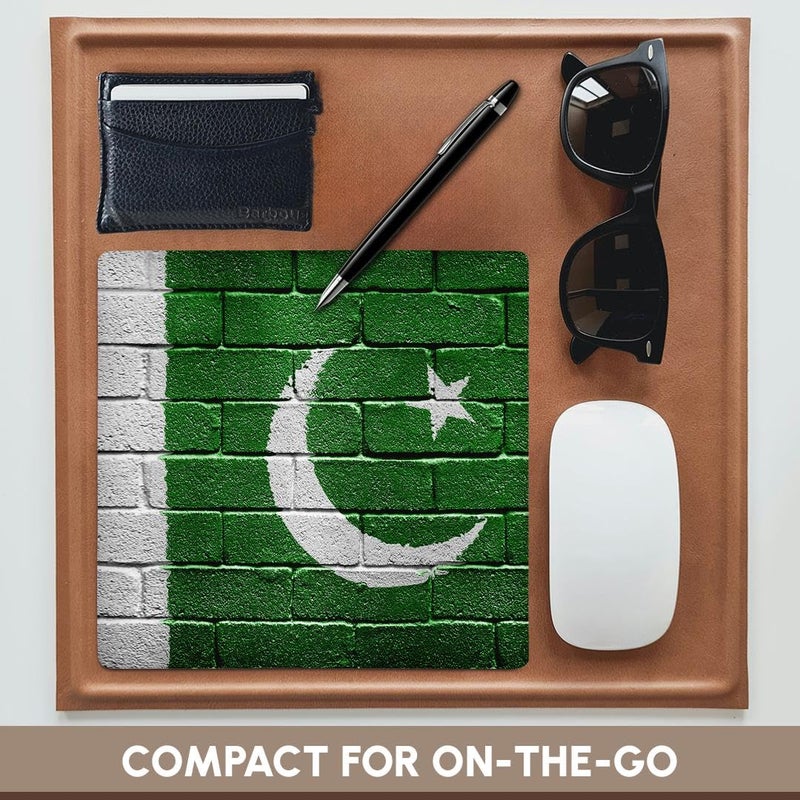 3dRose LLC 8 x 8 x 0.25 Inches Mouse Pad, National Flag of Pakistan Painted onto A Brick Wall Pakistani (mp_156961_1) - Image 4