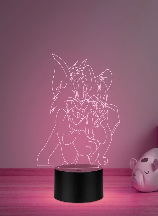 StarLaser 3D Illusion Tom & Jerry Led Night Lamp with Automatic Color Changing Light & USB Powered | Kids Room Bedside Table Lamp | Gift for Tom & Jerry Lover - Image 1