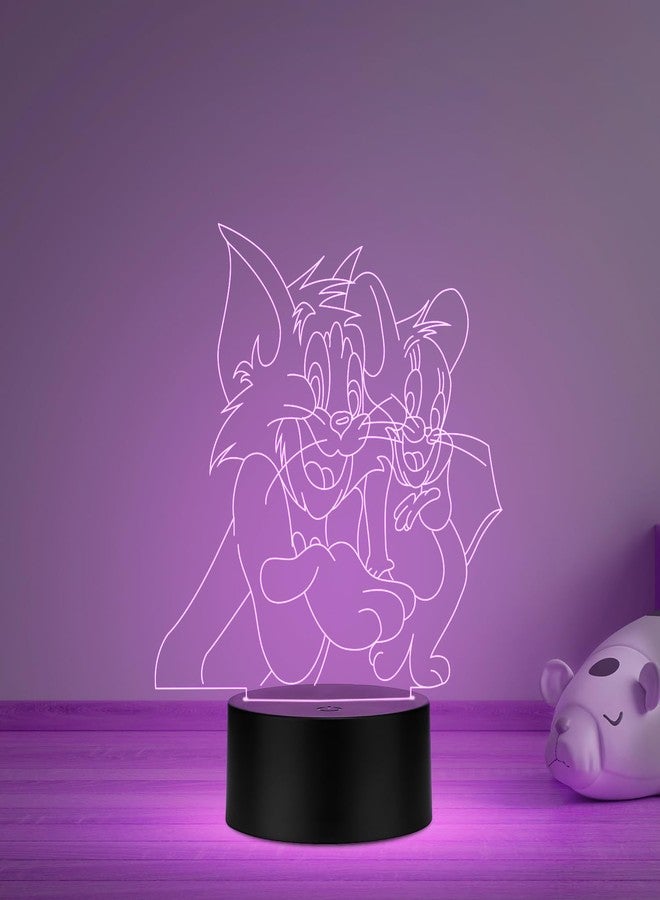 StarLaser 3D Illusion Tom & Jerry Led Night Lamp with Automatic Color Changing Light & USB Powered | Kids Room Bedside Table Lamp | Gift for Tom & Jerry Lover - Image 3
