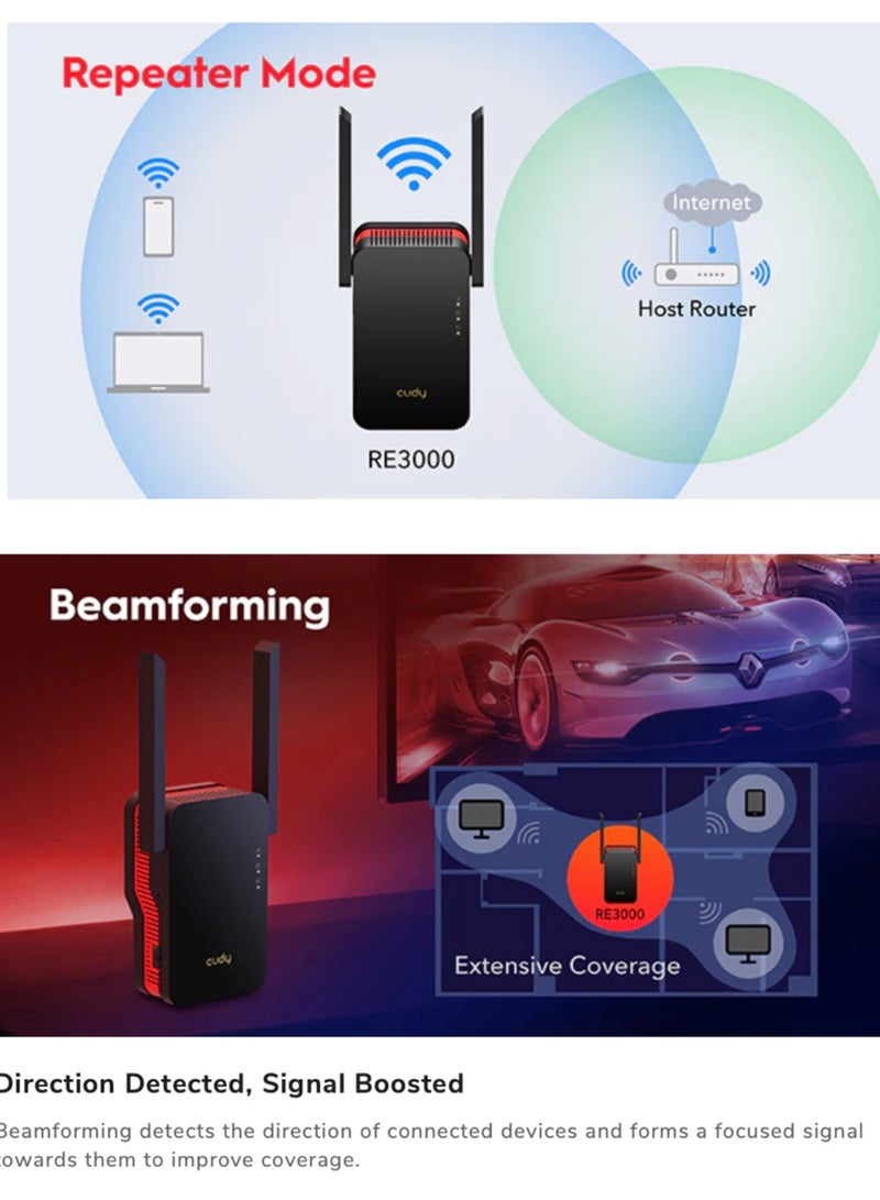 Cudy AX3000 extender, Wifi6, Mesh - Image 2