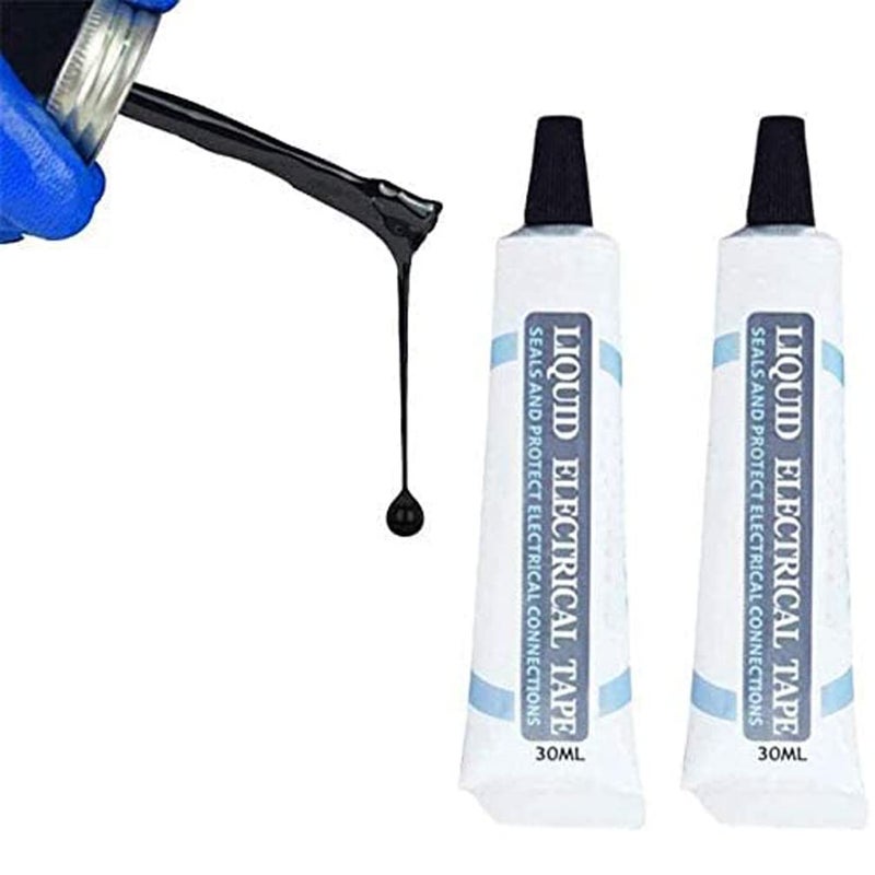 comfrt 2 Pcs Liquid Insulation Tape 2 Colors Electrical Sealant Tape Paste for Wires Silicone Rubber Insulating Waterproof Liquid Tape(Single 30ml) (Black) - Image 1