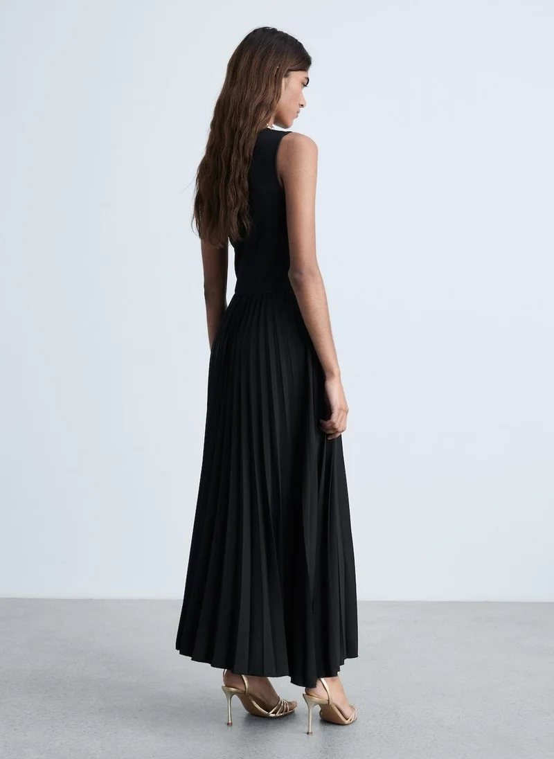 MANGO Pleated Midi Dress